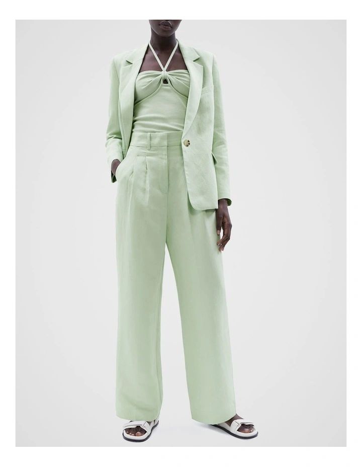 Tailored Linen Blend Pant in Mint | Myer