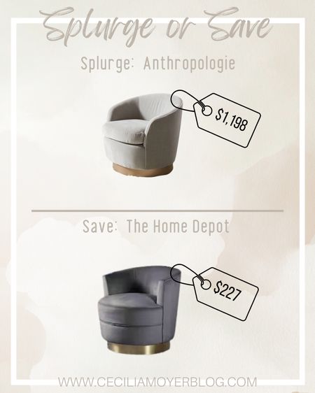 Splurge & save on these accent chairs for your living room!  Anthropologie vs the Home Depot - modern furniture - modern style 

#LTKsalealert #LTKhome