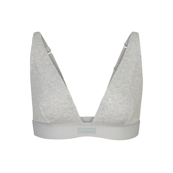 COTTON PLUNGE BRALETTE | BONE | SKIMS (US)