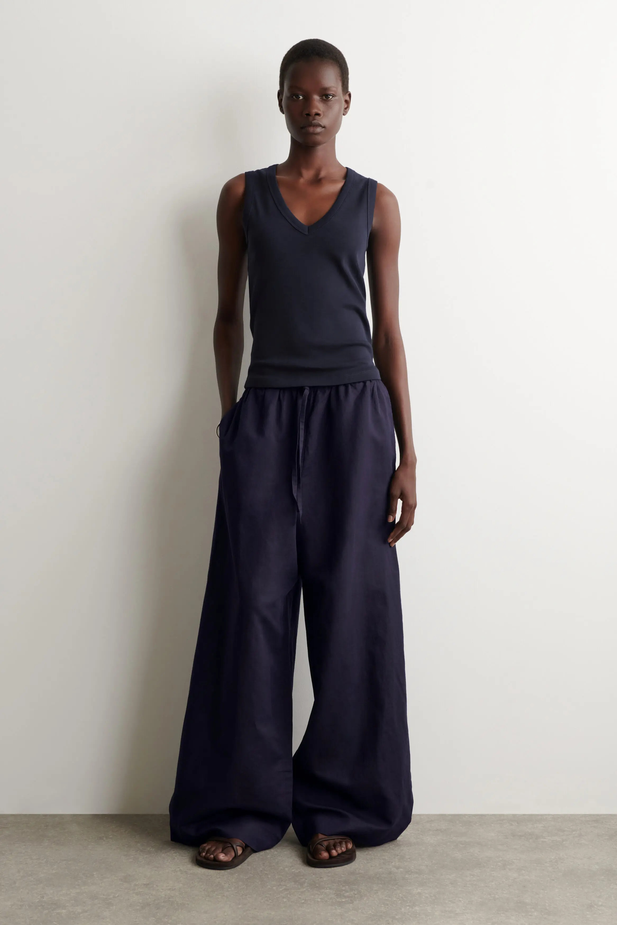 Wide-leg Linen Drawstring Trousers (Women) | Nordstrom | Nordstrom