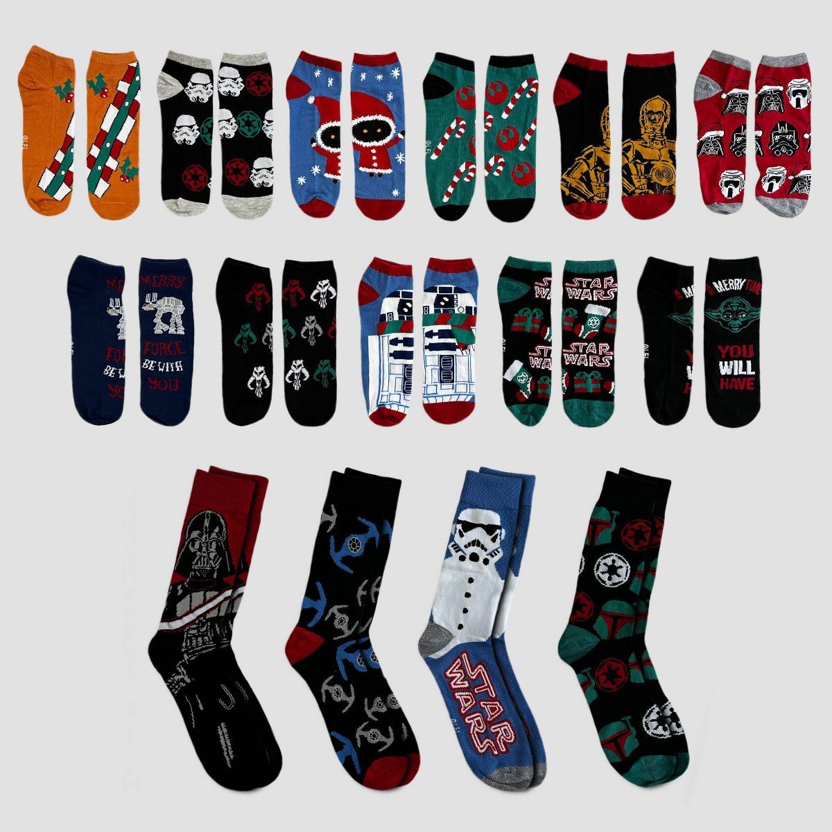 Men's Star Wars 15 Days of Socks Advent Calendar - Assorted Colors 6-12 | Target