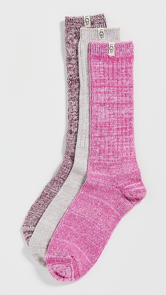 Rib Knit Slouchy Crew 3 Pack | Shopbop