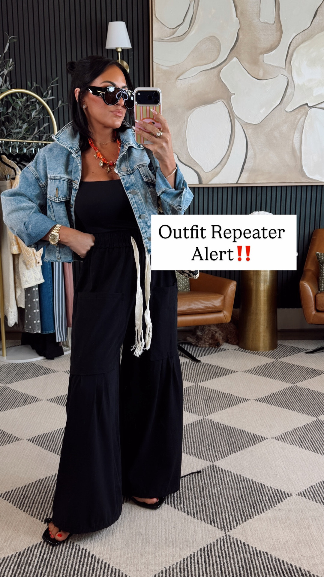 Babes… this is one of those outfits I already know I’m going to repeat on heavy rotation. 🖤

Flowy pants + the perfect tank + a denim jacket… effortless but still looks completely put together.

And can we talk about how versatile these pieces are?
Wear them together, mix them separately… so many outfit options.

This is exactly my kind of throw-on-and-go look that still feels styled.

Definitely an outfit repeater.

Wearing small

5’2” • 130 lbs • 25” waist • 34DD bust • size small

#PetiteFashion #Over40Style #EffortlessStyle #AmazonFashion #SpringStyle