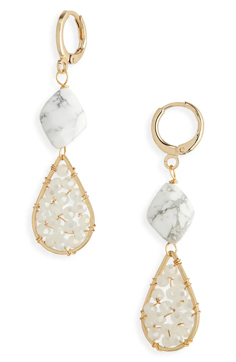 Crystal Huggie Hoop Drop Earrings | Nordstrom Rack