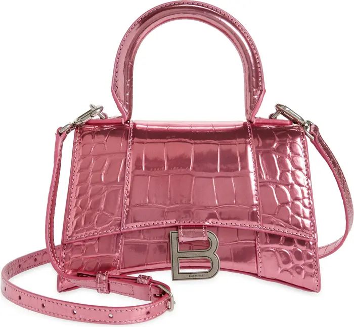 Balenciaga Extra Small Hourglass Metallic Leather Top Handle Bag | Nordstrom | Nordstrom