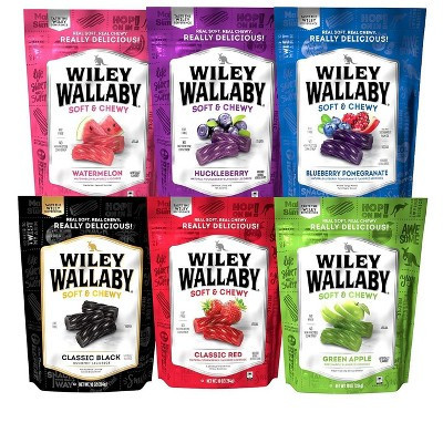 Wiley Wallaby 6 Pack Assorted Licorice 10oz Gourmet Classic Australian Style Soft & Chewy Variety Pack | Target
