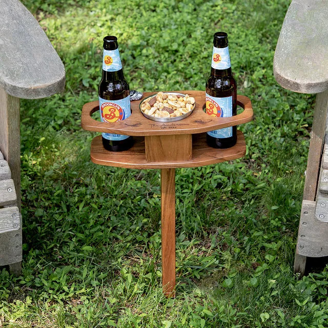 Portable Beer & Snack Table | UncommonGoods