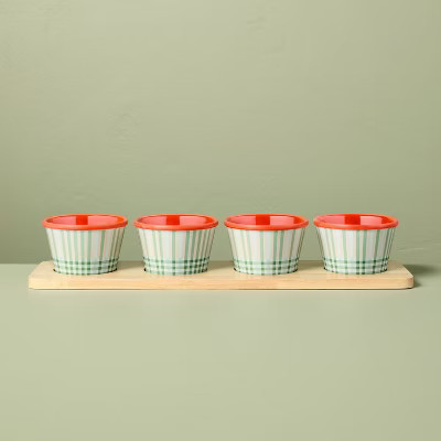 4pk Summer Plaid Melamine Mini Bowl Serving Set - Hearth & Hand™ with Magnolia | Target