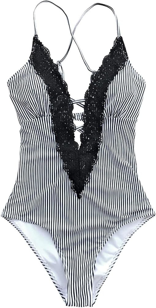 Amazon.com: CUPSHE Women's Ladies Vintage Lace Bikini Sets Beach Swimwear Bathing Suit : Clothing, S | Amazon (US)