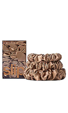 slip Midi & Large Scrunchie Set Of 3 in Light Brown from Revolve.com | Revolve Clothing (Global)