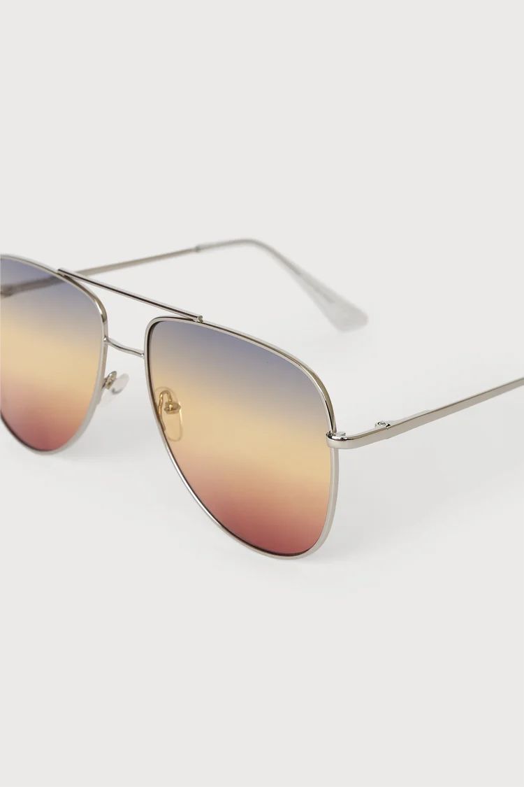 Highest Standard Silver Ombre Aviator Sunglasses | Lulus (US)