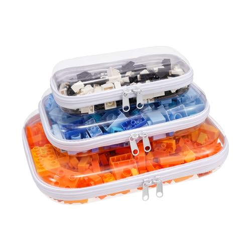 Clear Hard Shell Zipper Case,3PCS Transparent Clear Zipper Pouches,Hard Side Plastic Case Set,Portable Travel Storage Organizer Bins | Amazon (US)