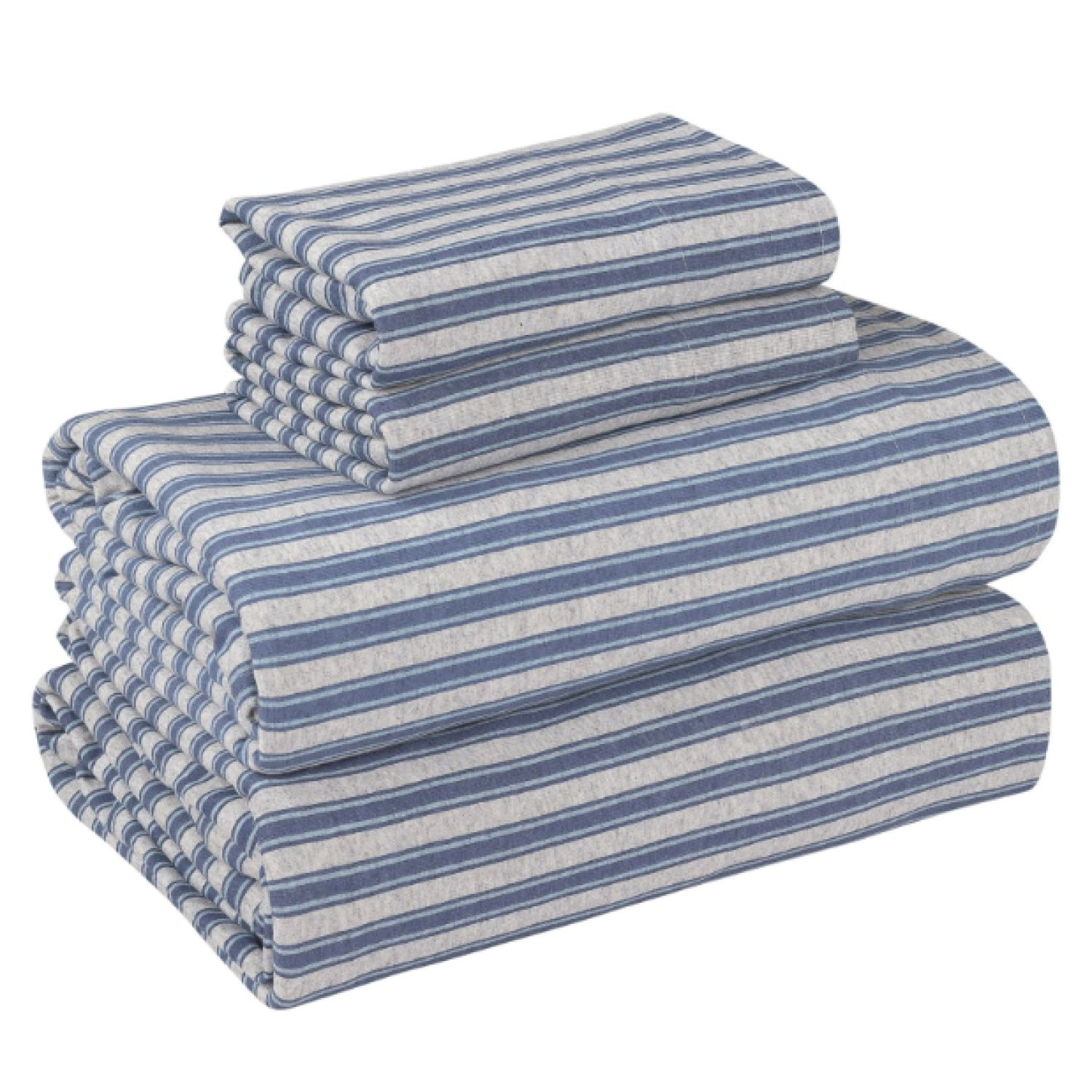 HYYYYH Extra Soft Jersey Bed Sheet Set, Full, Blue Stripe, 4 Pieces New - Walmart.com | Walmart (US)