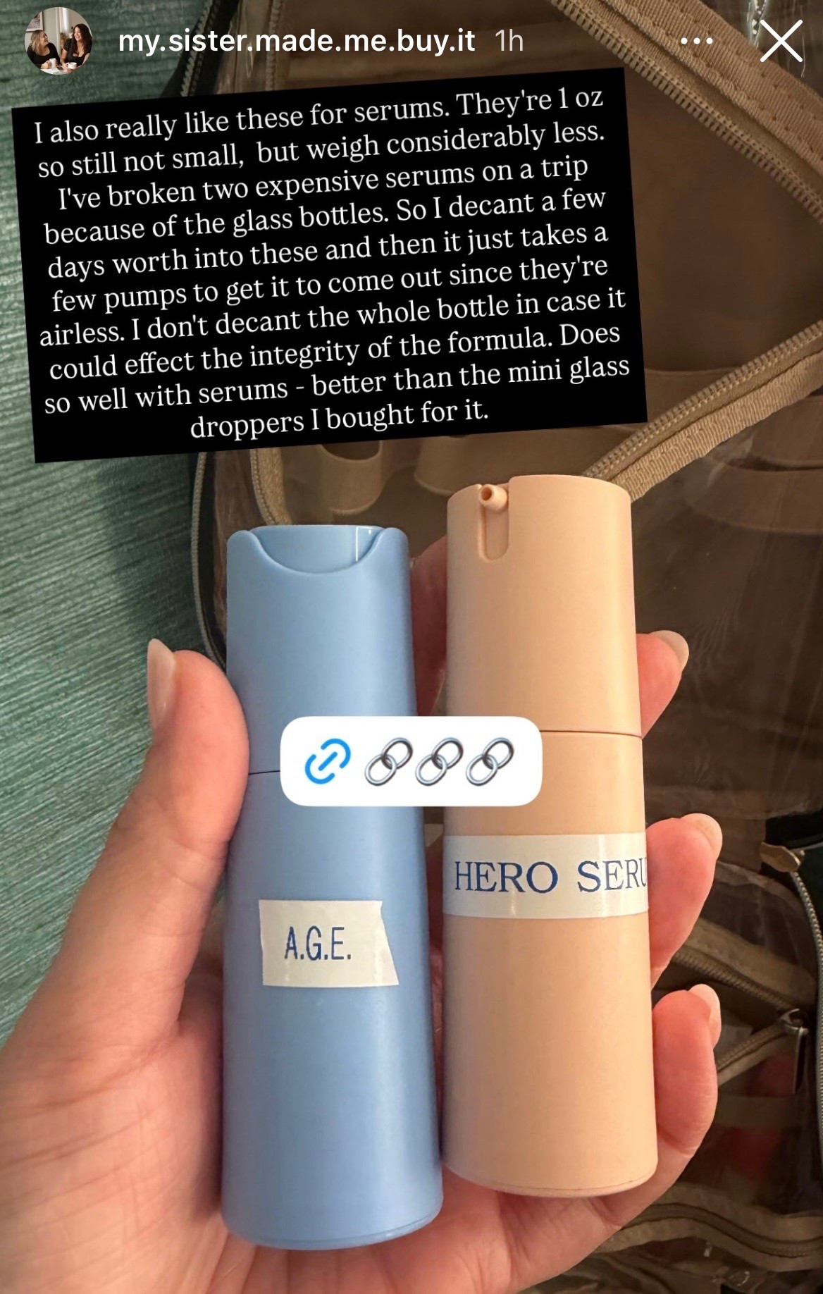 These airless pump travel bottles are great for serums. They’re 1 oz so still hold a decent amount, and won’t break unlike glass travel containers.

#LTKTravel #LTKBeauty