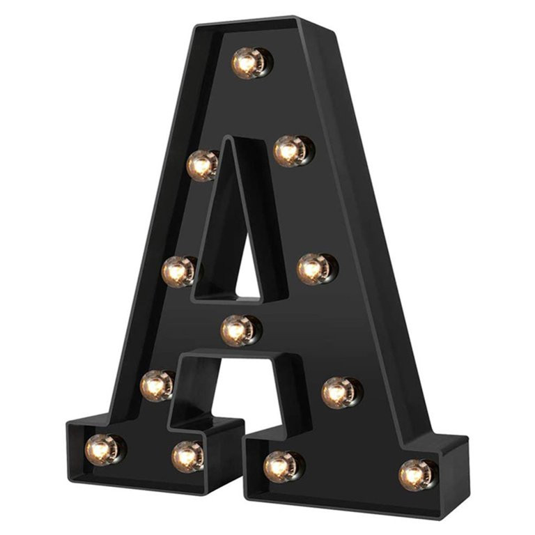 Newly Design Led Letters Lights 26 Alphabet Black Decorative Marquee Lamps for W Led Letters Ligh... | Walmart (US)