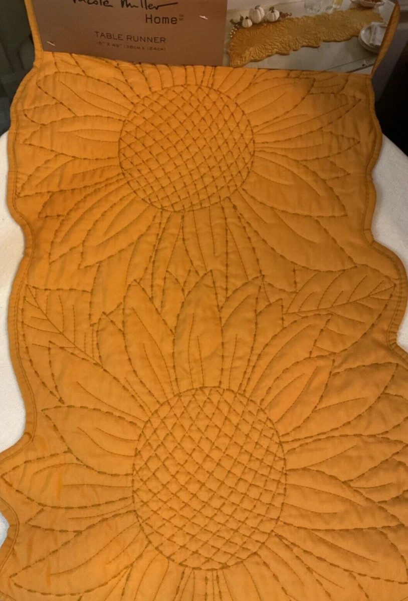 NICOLE MILLER CENTERPIECE TABLE RUNNER SUNFLOWERS 15 X 49 NWT | eBay US