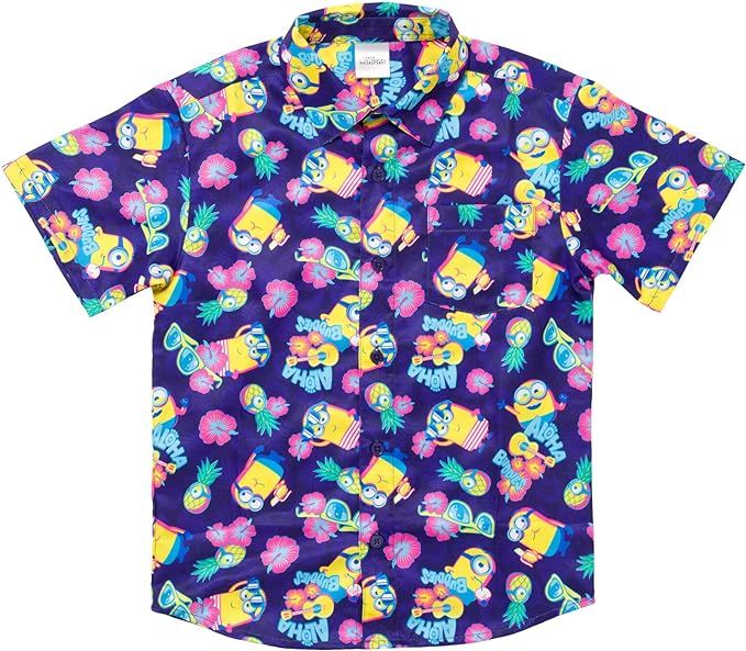 Despicable Me Minions Hawaiian Button Down Dress Shirt Matching Family Toddler to Adult | Amazon (US)