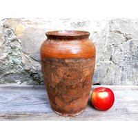 Antique Tall Clay Vessel Vase Old Terracotta Pot Urn | Etsy (US)