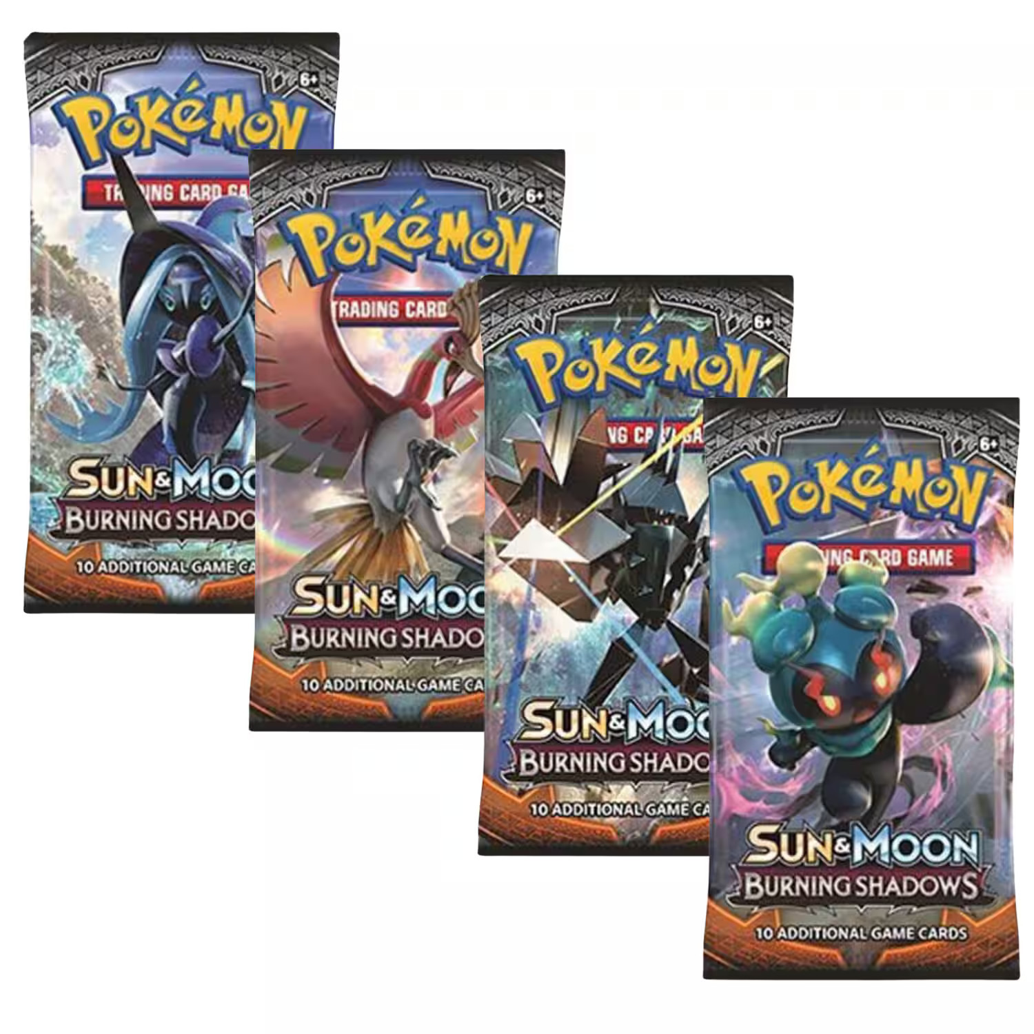 Pokémon - Pokemon Sun & Moon Burning Shadows | 4 Booster Packs (One of Each Artwork) | Best Buy U.S.