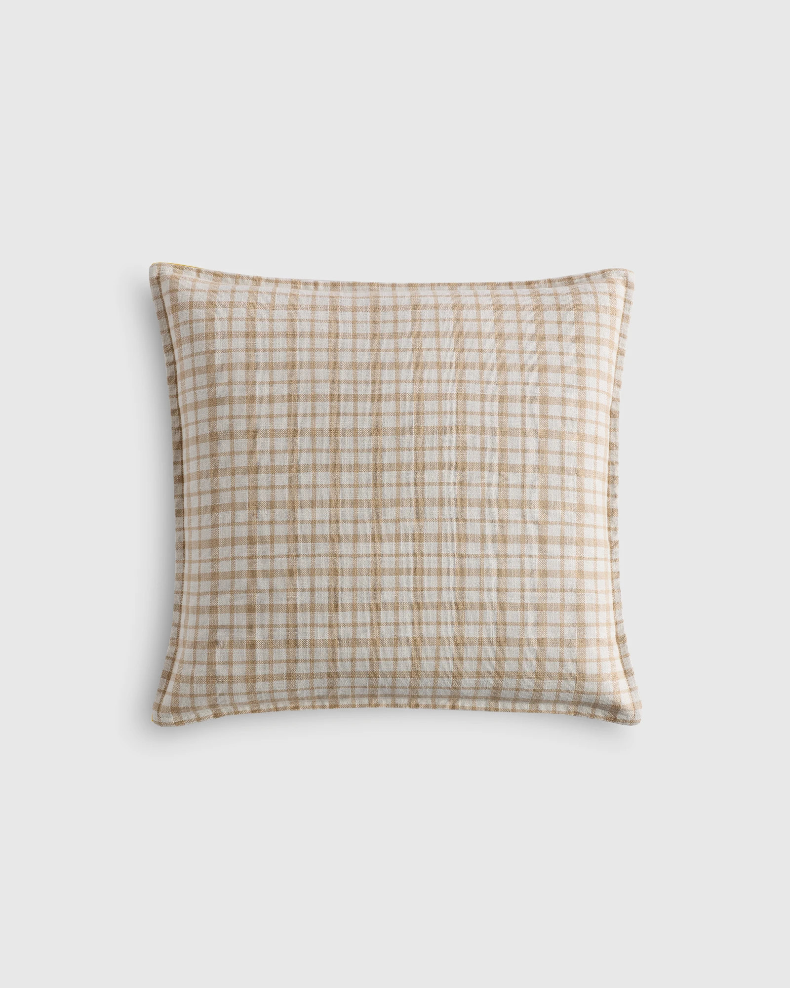 Quince | Plaid Cotton Pillow Cover in Natural, Size 20x20 | Quince