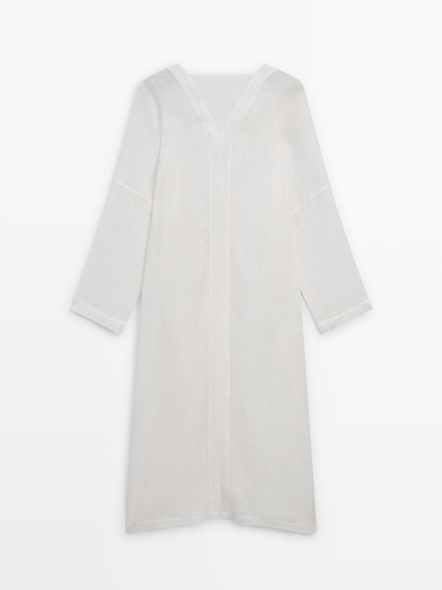 100% linen maxi oversize blouse | Massimo Dutti US