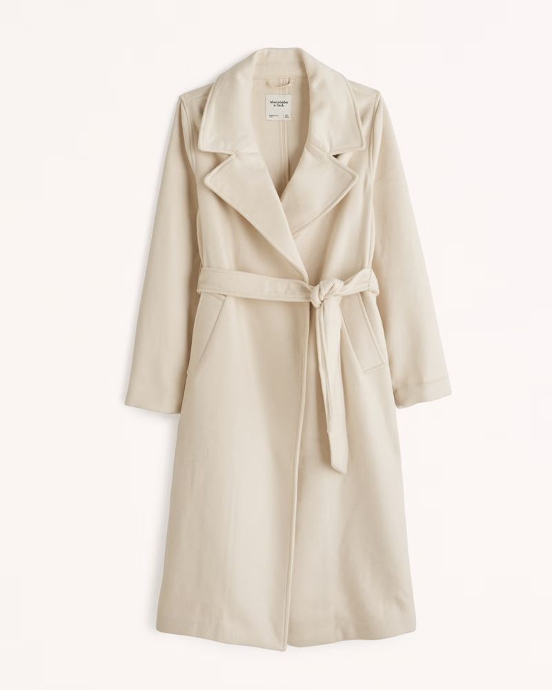 Women's Wool-Blend Belted Blanket Coat | Women's New Arrivals | Abercrombie.com | Abercrombie & Fitch (US)