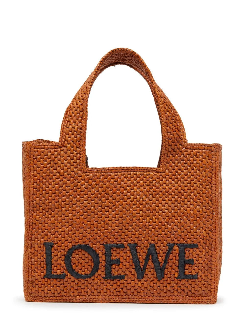 LOEWE Small LOEWE Font Tote in raffia - Orange | Farfetch Global