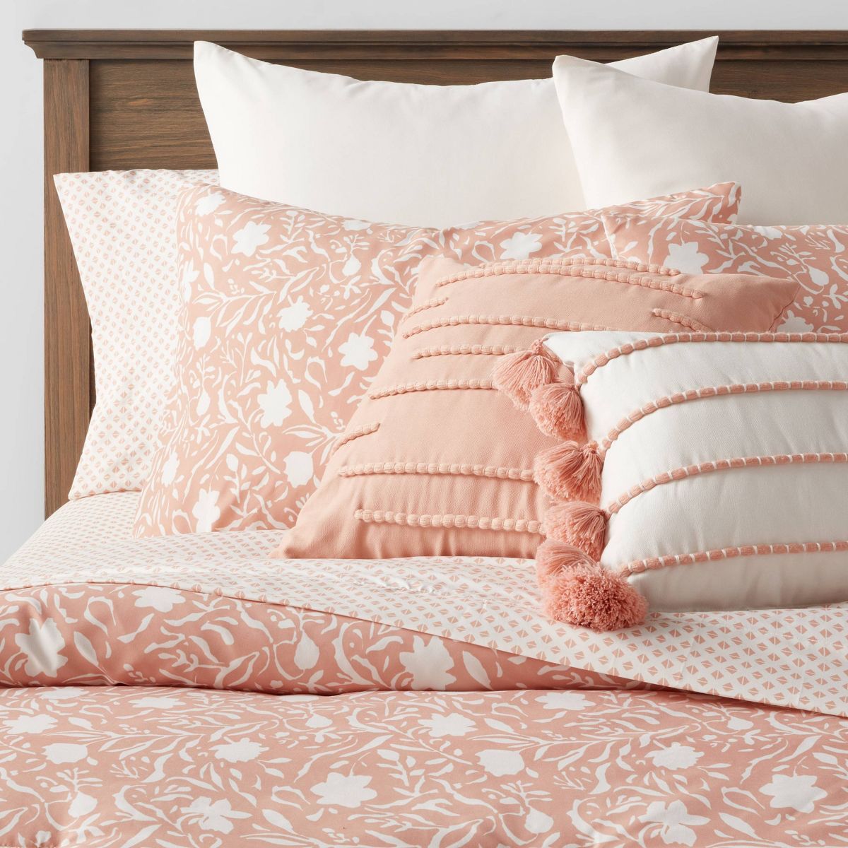 12pc Floral Boho Comforter & Sheets Set Terracotta Pink - Threshold™ | Target