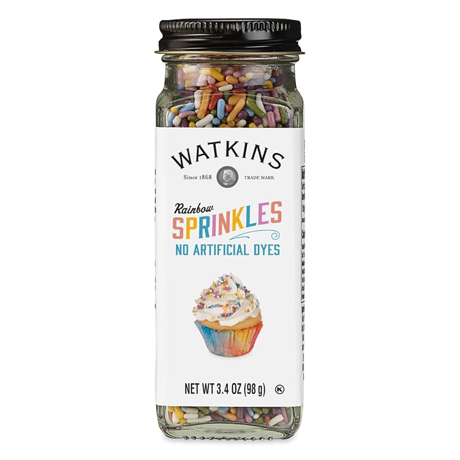 Watkins Rainbow Decorating Sprinkles, No Artificial Dyes, Kosher, 3.4 Ounce Jar, 1-Pack | Amazon (US)
