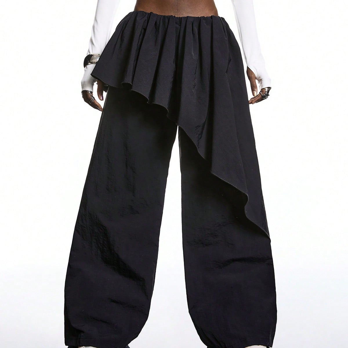 LYSMO 2026 New Arrive Minimalism Spring/Summer Women's Solid Color 2 In 1 Wide Leg Loose Casual Pants/ Summer Spring Women /Spring /Spring Break /Valentine For Women/Valentine's Day/Valentine's Day /Y2k/ 2000s Style / Black Pants /Intelligentsia Casual Sports Trousers | SHEIN