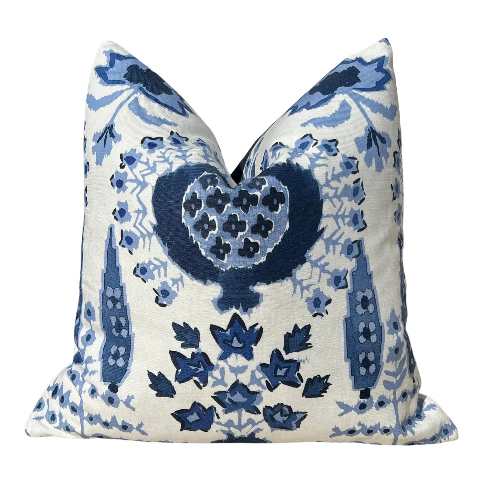 Thibaut Mendoza Suzani Pillow Cover - Blue, White. High End Pillow Covers, Designer Medallion Nav... | Etsy (Global)