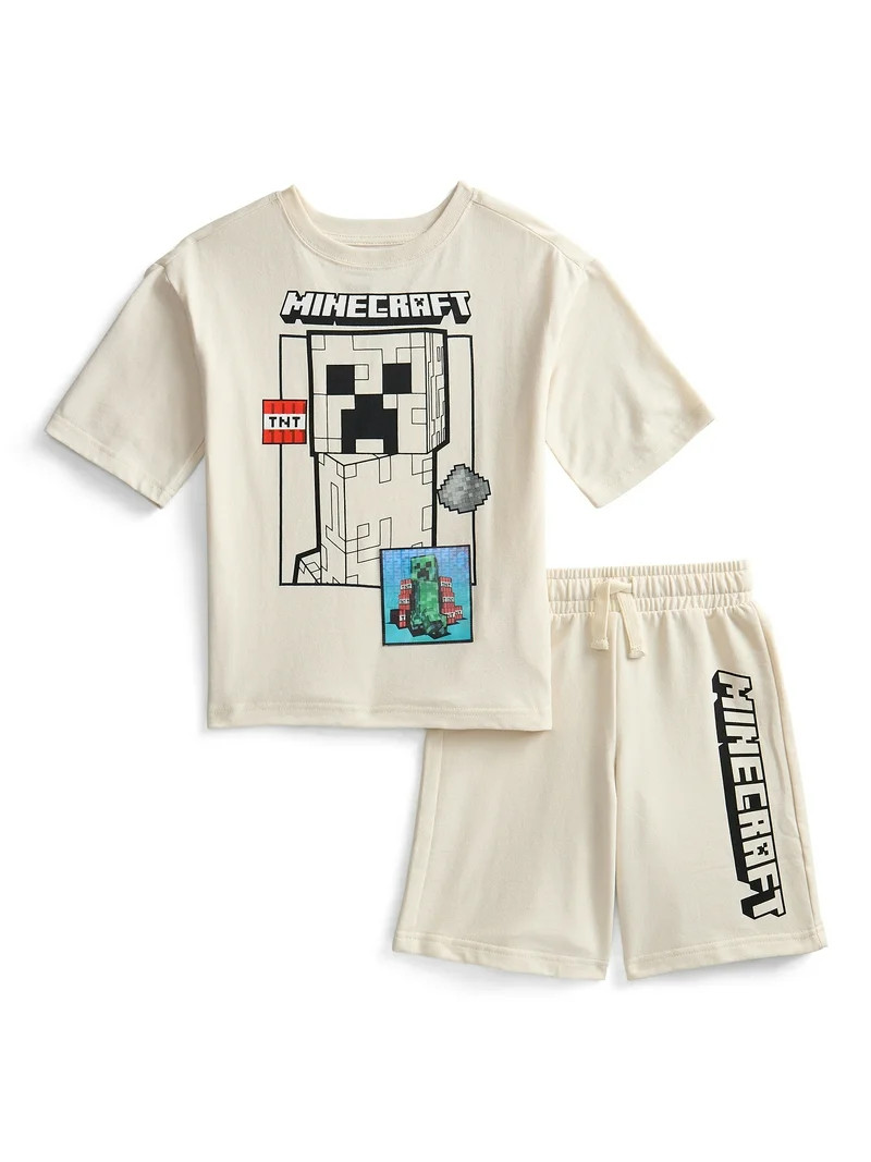 Minecraft Boys Graphic Tee and Fleece Shorts Set, 2-Piece, Sizes 4-16 | Walmart (US)