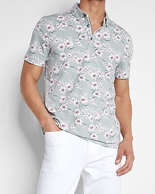 Floral Moisture-Wicking Performance Polo | Express