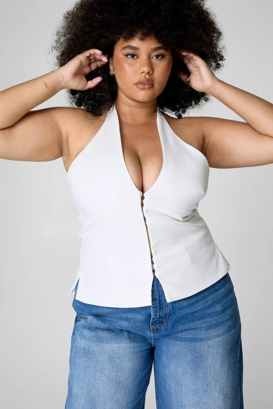 Plus Halter Lace Back Waistcoat | Nasty Gal US