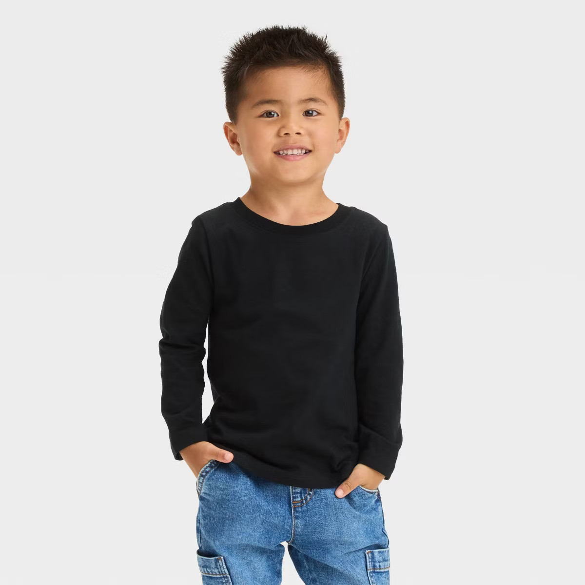 Toddler Boys' Long Sleeve Solid T-Shirt - Cat & Jack™ | Target
