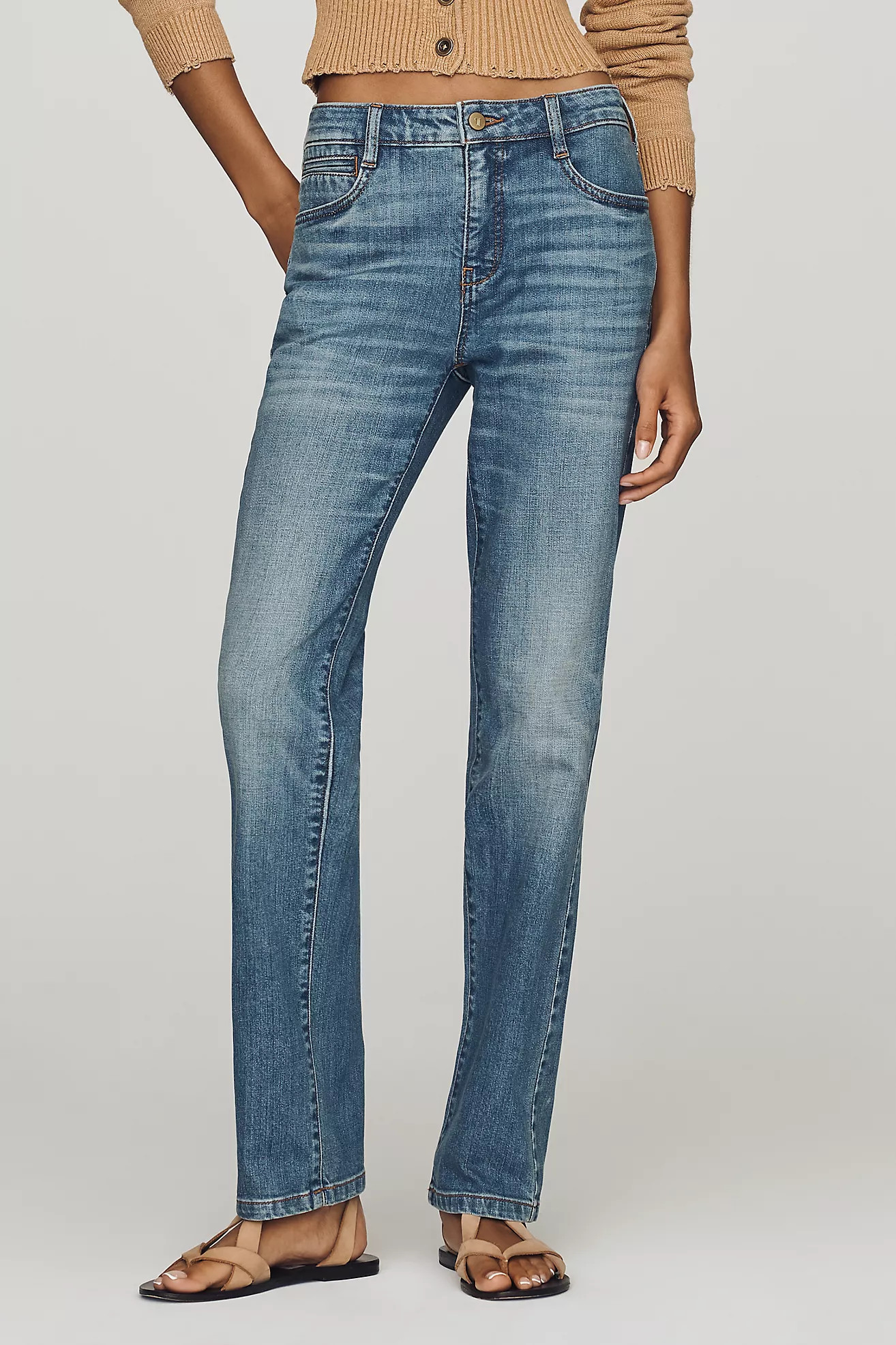 Wren Mid-Rise Relaxed Straight-Leg Jeans | Anthropologie (US)