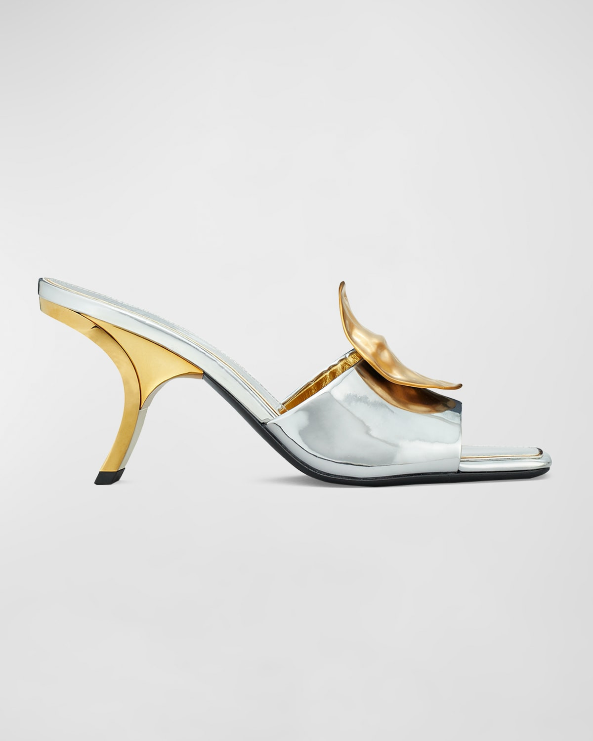 Patos Disc Metallic Mule Sandals | Neiman Marcus