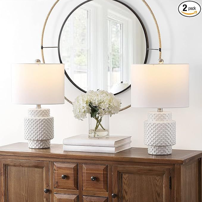SAFAVIEH Lighting Collection Sonter Modern White 21-inch Bedroom Living Room Home Office Desk Nig... | Amazon (US)