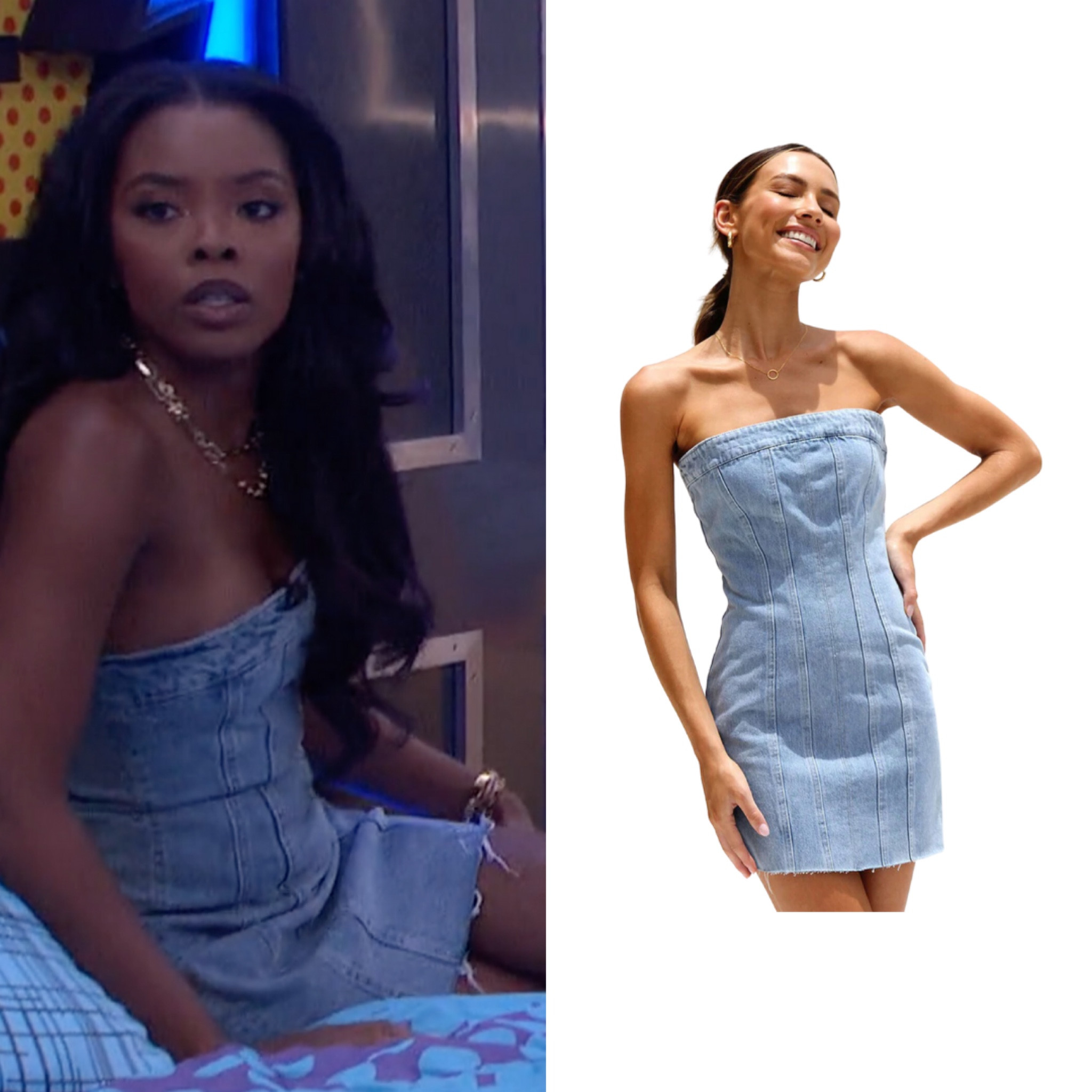 BIG BROTHER 25 - MECOLE - Denim Bodycon Dress 👖