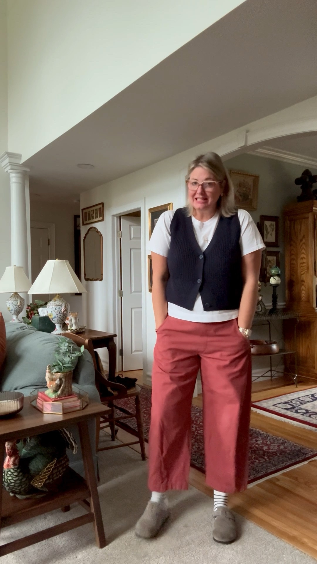 Cozy day at home working in the warehouse OOTD transitional outfit into fall

#LTKMidsize #LTKStyleTip #LTKOver40