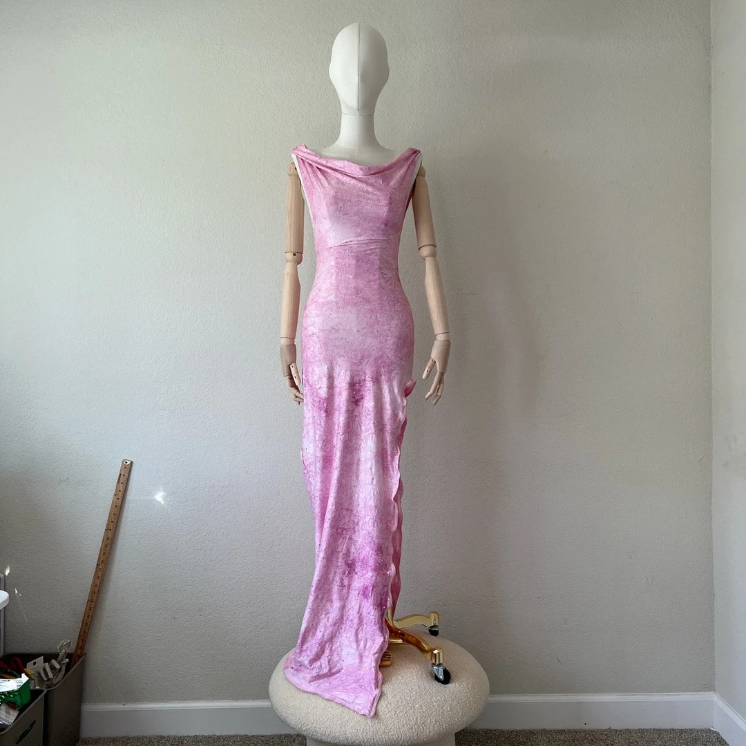 Handmade  Pink Butterfly Maxi Dress Y2K Era early 2000’s Special Rare | Etsy (US)