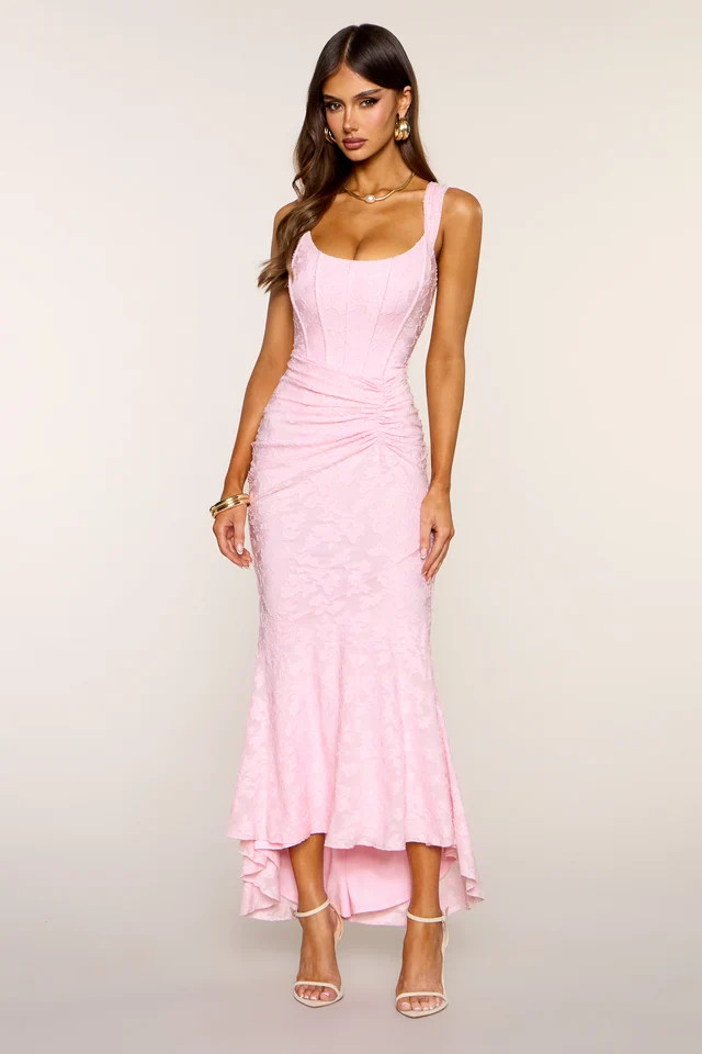 Sculpted Grace Jacquard Midi Dress | Windsor Stores