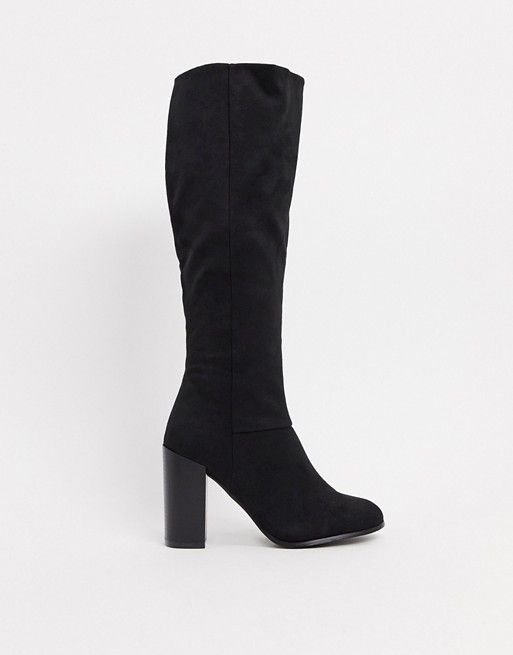 ASOS DESIGN Cuba knee boots in black | ASOS (Global)