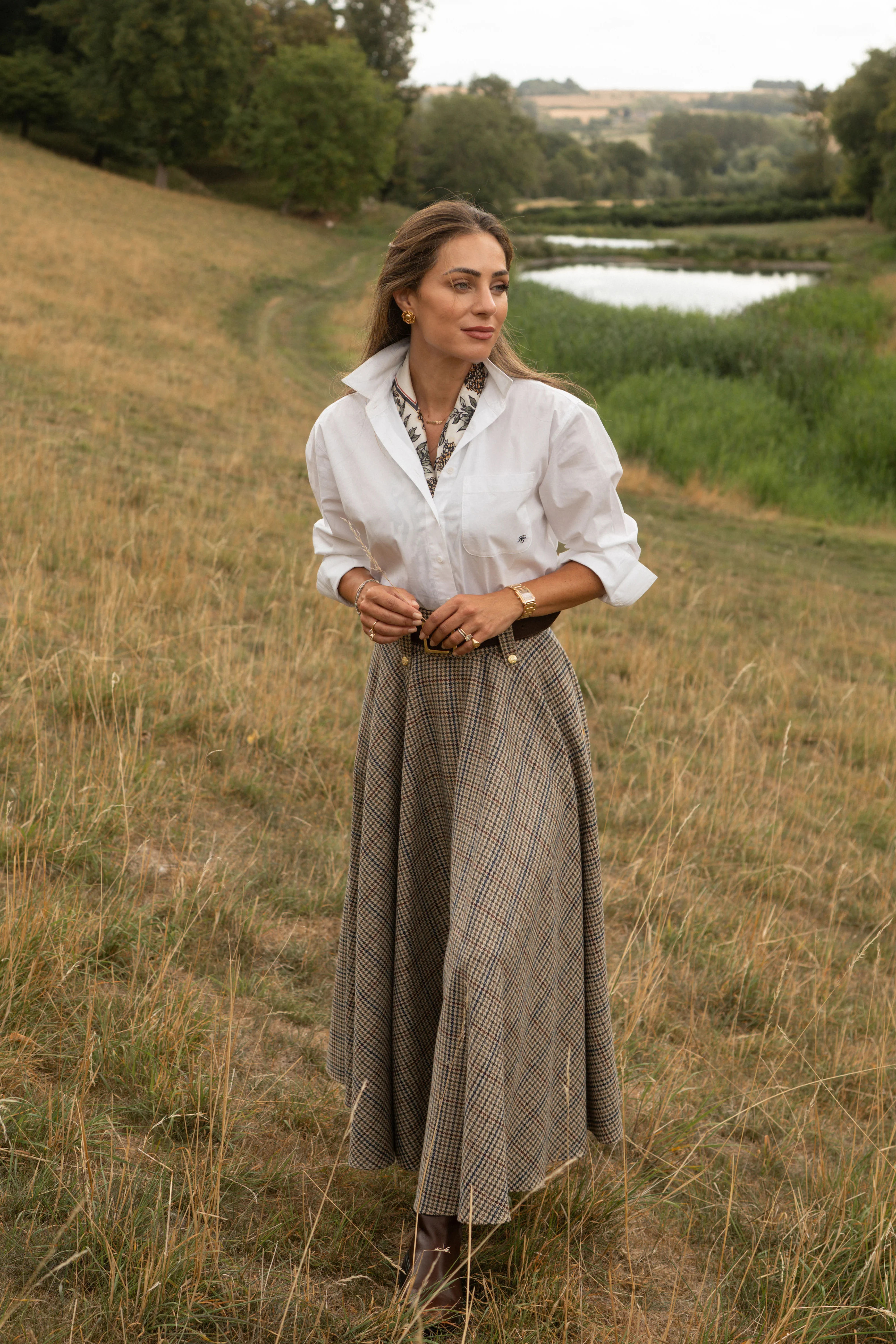 Aynhoe Full Length Skirt (Millen Gordon Tweed) | Holland Cooper