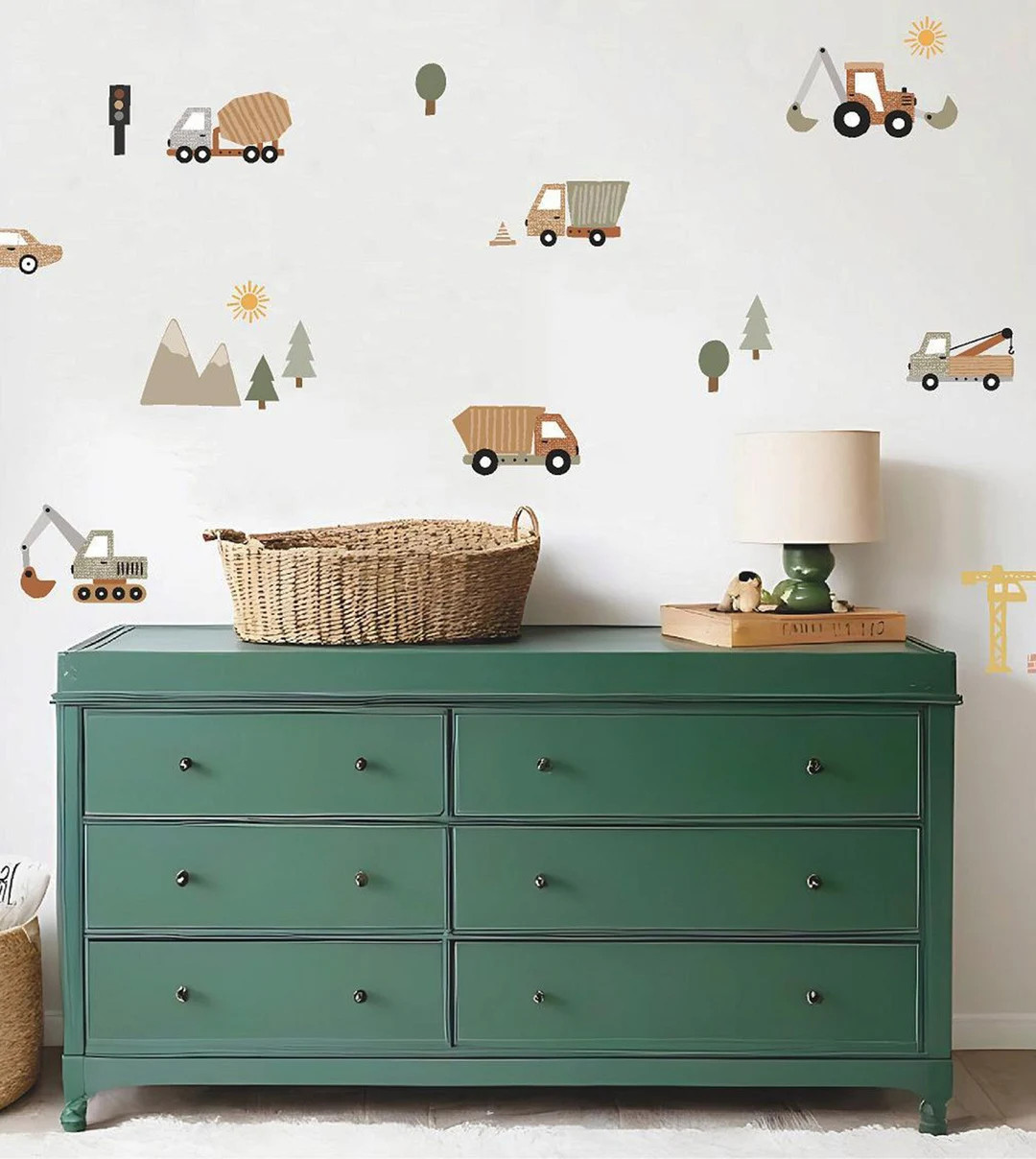 Boho Neutral Colored Vehicle Wall Decals, Construction Wall Decals, Car Wall Decals, Transportati... | Etsy (US)