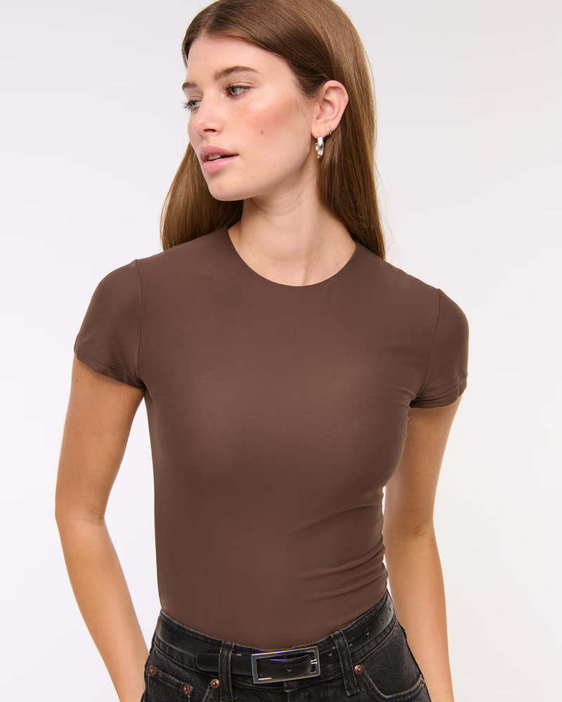 Women's Soft Matte Seamless Tee Bodysuit | Women's Tops | Abercrombie.com | Abercrombie & Fitch (US)