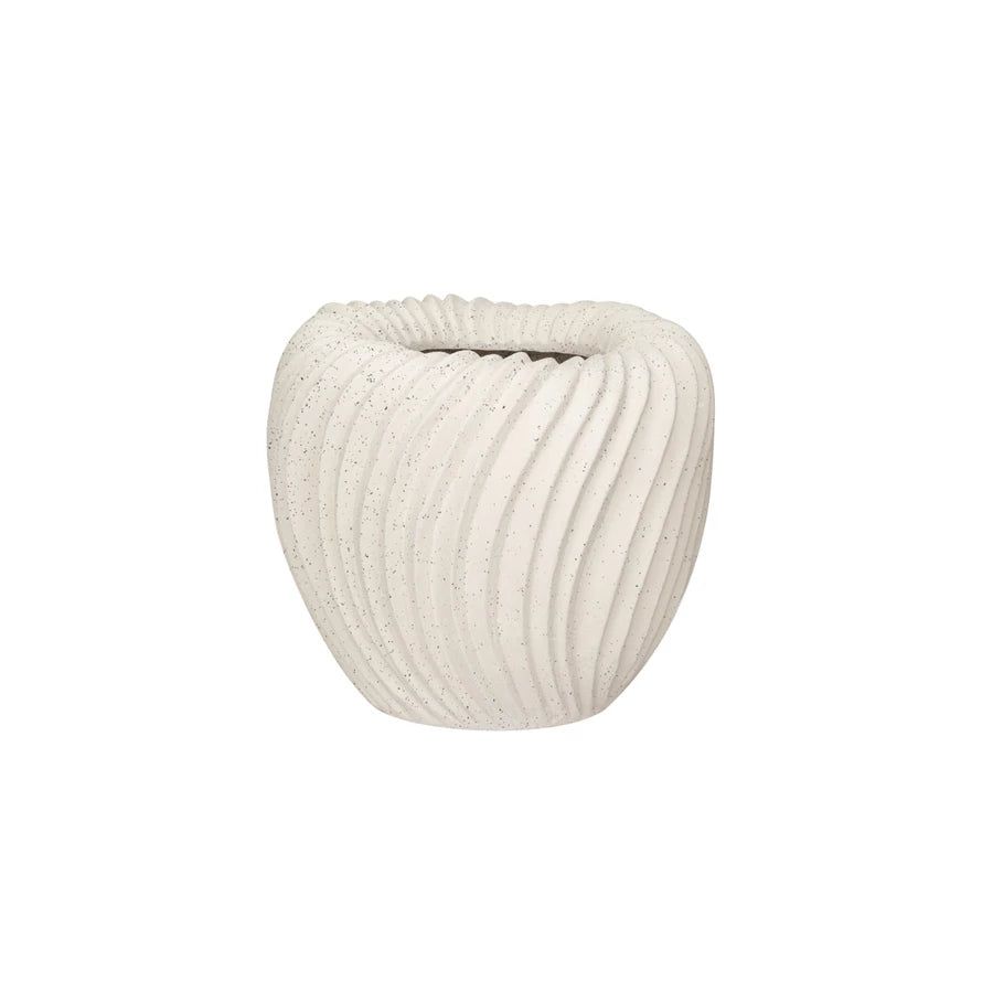 Stoneware Pleated Planter | Cottonwood Company