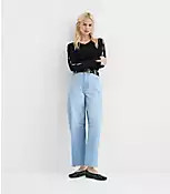 Rivete Tall Fresh Cut Horseshoe Jeans in Haze Wash | LOFT