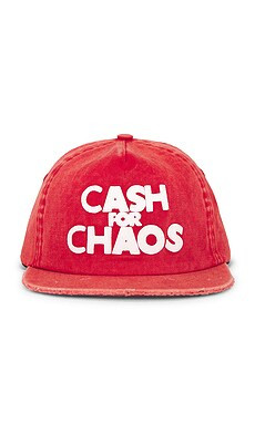 Deva States Cash Distressed Strapback Cap in Washed Red from Revolve.com | Revolve Clothing (Global)