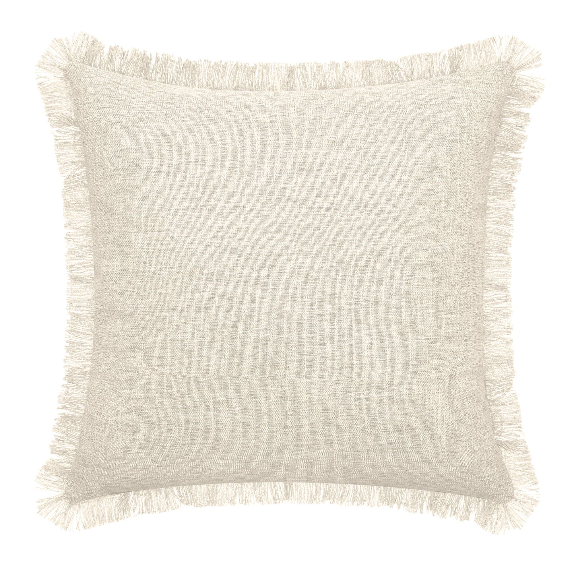 Mainstays Frayed Edge Decorative Throw Pillow, 18x18", Beige - Walmart.com | Walmart (US)
